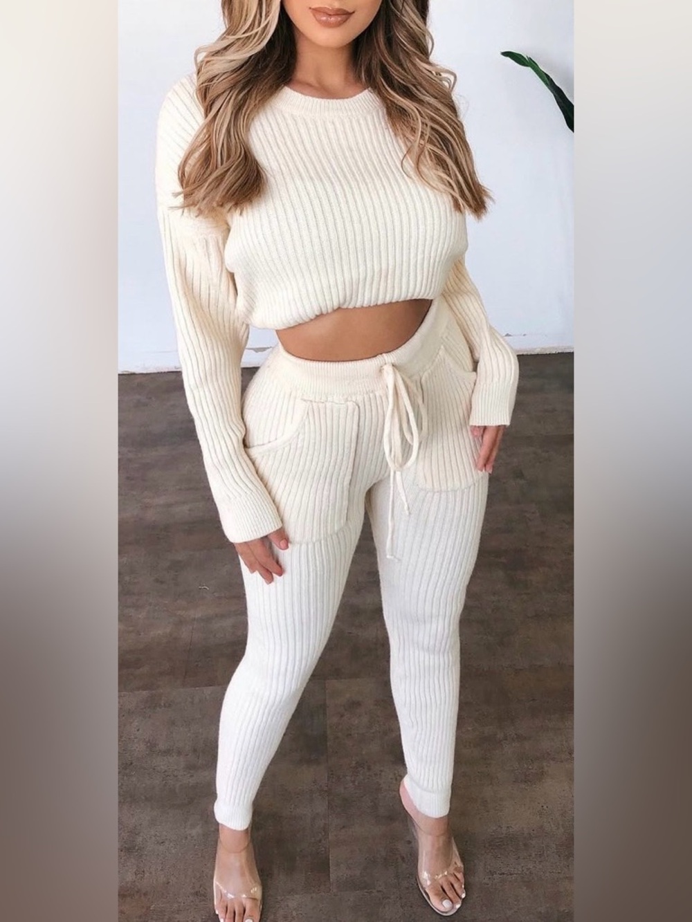 OOTDFash Anna Matching Sweater Set - cream